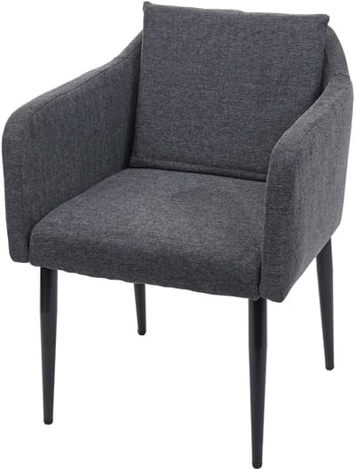 Eetkamerstoel MCW-H93, keukenstoel fauteuil stoel ~ stof/textiel donkergrijs