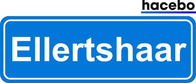 Hacebo - Plaatsnaam Sticker - 29x10 CM - Ellertshaar sticker - Verkeersborden sticker - grappige cadeaus - Ellertshaar