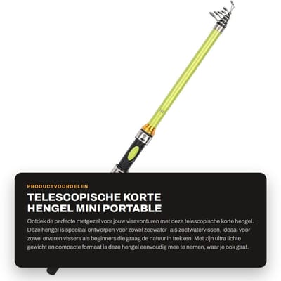 Dailygoods- Zeehengel Ultralicht - Telescoophengel - Draagbaar - Koolstofvezel - Antislip Handvat - Sterke Rolhouder - Hengel