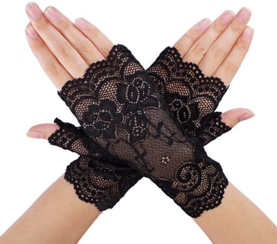 JHUBERS- Vingerloze Handschoenen Elegant - Kanten Handschoenen - Party Accessoire - Bruiloft - Cosplay - Afmetingen 18x8 cm