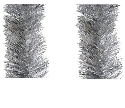 Kerstslingers - 6x stuks - zilver - folie - 10 x 270 cm - kerstboom versieringen/decoratie
