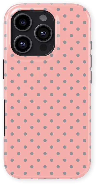 Polka Dots Hoesje geschikt voor iPhone 16 Pro | Geschikt Voor Mag | Stippen Design Backcover geschikt voor iPhone 16 Pro Soft Grey Dots