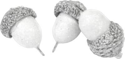 HOBI - 10 metalen zilveren decoratieve eikels 2,8 cm voor kersttafel