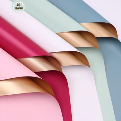 Dailygoods- Inpakpapier Dubbelzijdig 20 Vellen - Waterdicht - Bloem - Geschenkverpakking - 60 x 60 cm - Perfect voor Verjaardag/Babyshower - Cadeaupapier
