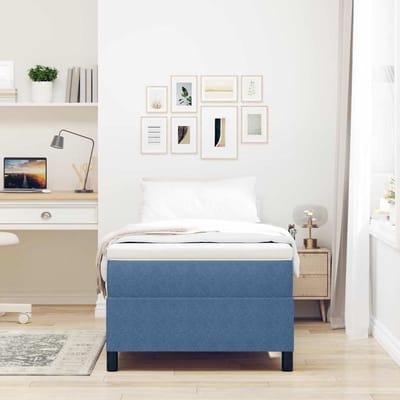 vidaXL - Platformbedframe - Blauw - 90 - x - 190 - cm - Corduroy - stof