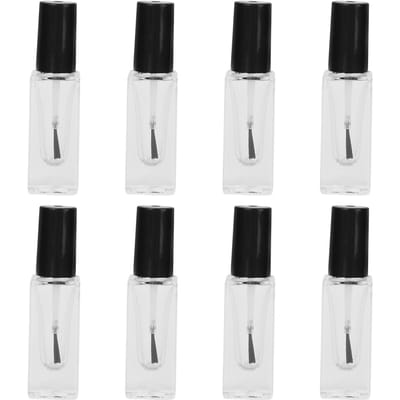 8 Stuks Hervulbare Nagellakflesjes Transparant Glas Nagellak Rechthoekige Flesjes 7ml