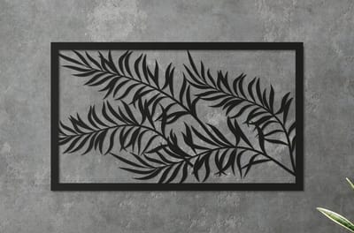 Wanddecoratie | Bladeren in frame 1 - L (35x60cm)