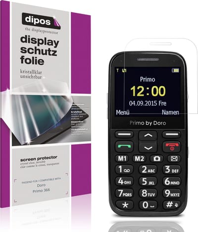 dipos – 4x Beschermfolie geschikt voor Doro Primo 366 | Krasbestendige & heldere Screenprotector Ultra-Thin