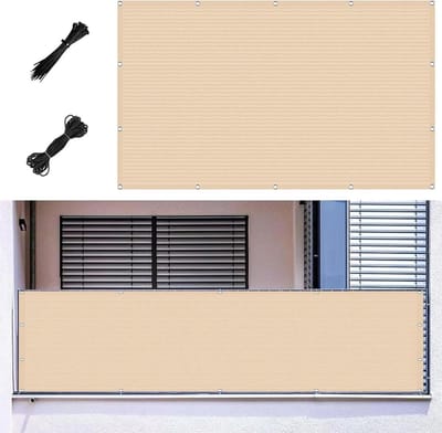 Balkonafdekking - Inkijkbescherming Scherm - Privacy Creëren - Scheurvast Materiaal - 245x1000 cm - Creme