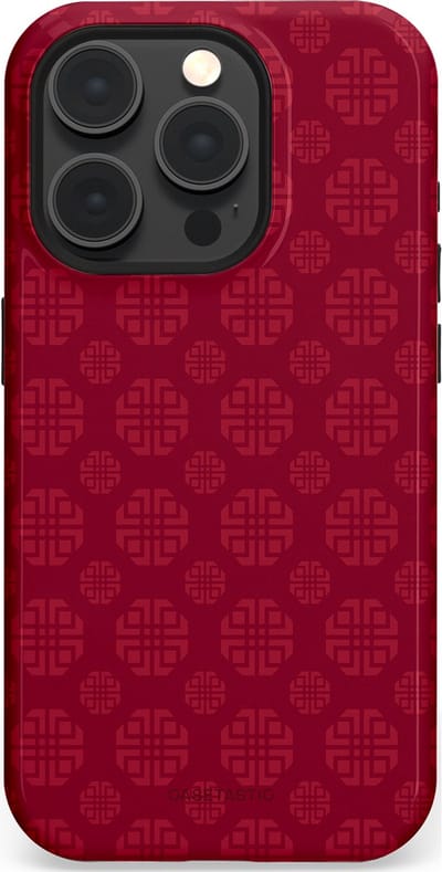 Casetastic Hoesje Geschikt voor Apple iPhone 15 Pro Magsafe - Stijlvolle Beschermende Duo-layer Case - Oosters Rood