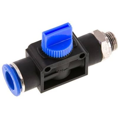 12 mm - G1/4'' Kunststof/Messing 3/2-Weg Handafsluiter Ontluchting aan Draadzijde
