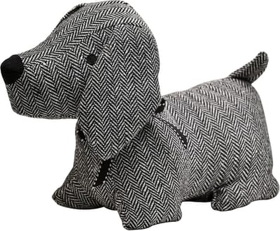 Decoratieve Deurstopper Stof met Verzwaarde Bodem - Zwart Wit Patroon