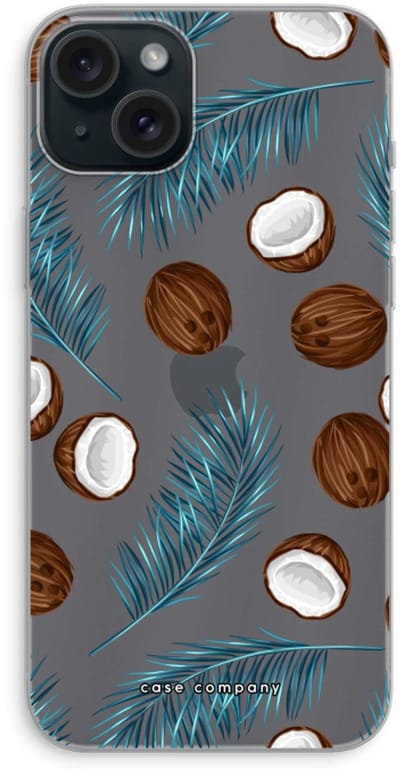 Case Company® - Hoesje geschikt voor iPhone 15 Plus hoesje - Kokosnoot - Soft Cover Telefoonhoesje - Bescherming aan alle Kanten en Schermrand