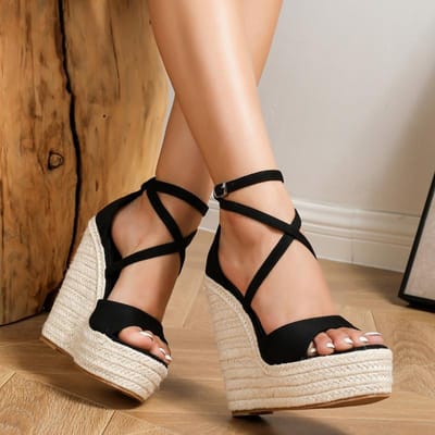 Zomerse Romeinse Sandalen Casual Antislip Open Neus Sleehak Dikke Zool Dames Schoenen Comfort Gesp Band Elegante Schoenen 35 brown
