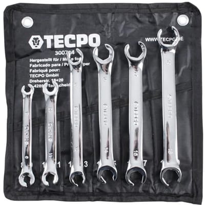 6-delige open ringsleutel set 8-19 mm - chroom-vanadium gereedschap