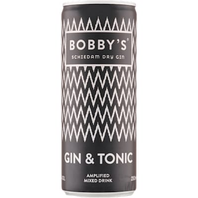 Bobby's Gin & Tonic - Kant-en-klare Cocktail in een handig blikje van 250 ml verfrissend en gemakkelijk
