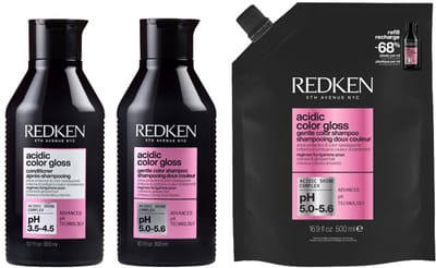 Redken Acidic Color Gloss Shampoo 300ml  + Conditioner 300ml + Shampoo Refill 500ml