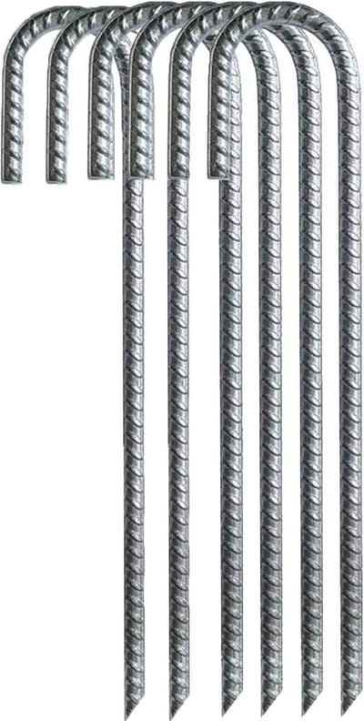 Stormharing Grondpen | Extra Dik | XXL | 6 Stuks | Ø16 x 380mm / 40mm | Stalen Staaf | Tentharing