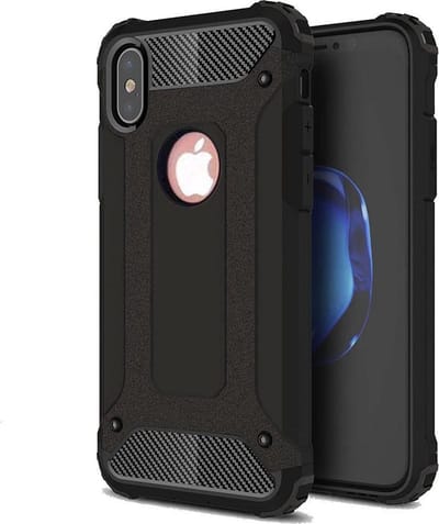 Hoesje Geschikt voor: Armor Hybrid iPhone XS Max - Zwart