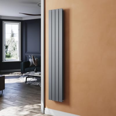 Platte Verticale Design Radiator Antraciet 1800x308mm Dubbellaags Paneelverwarming