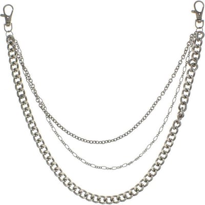 Zac's Alter Ego - Triple Portemonneeketting/broekketting - Zilverkleurig