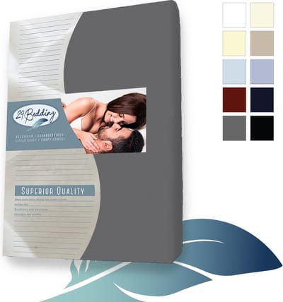 24-Bedding - Duopak 2 stuks !! - Jersey Hoeslaken - 100% katoen - 1 persoons - 100x200 cm - donker Grijs - 30 cm