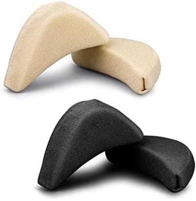 Teenvuller Inserts Unisex Ademend Zachte Grote Teen Plug Voorvoet Pad Schoenvuller voor Hoge Hak Voetpijnverlichting voor Vrouwen Meisjes (Naakt & Zwart)