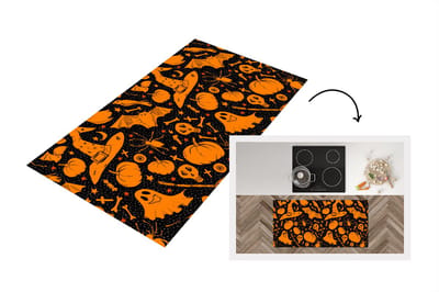 Keukenloper - Loper keuken - Halloween - Oranje - Patronen - 120x60 cm - Keukenloper vinyl
