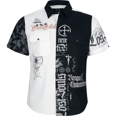 Rock Rebel by EMP - Rock Shirt met korte mouwen - M tot XXL - voor Mannen - zwart-wit