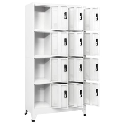 vidaXL - Lockerkast - 90x45x180 - cm - staal - wit