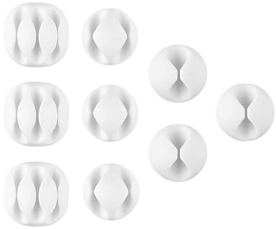 Dailygoods - Kabel-Dalingsorganizer - Snoerbeheersysteem - 9-pack - Wit - Bureaudraadhouder - Perfect voor thuiskantoor - Ruimtebesparend