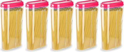 Plasticforte Voedselcontainer strooibus - 5x - roze - 2350 ml - kunststof - voorraadpotten