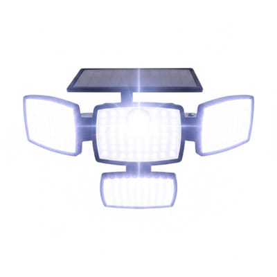 BORUT - Led Solar Zonne-energie - Buiten Wandlamp- 10w - 1100 Lumen -Zwart - met bewegingssensor