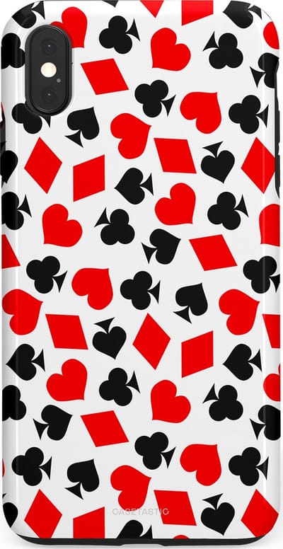 Casetastic Hoesje Geschikt voor Apple iPhone Xs Max - Stijlvolle Beschermende Duo-layer Case - Harten spel