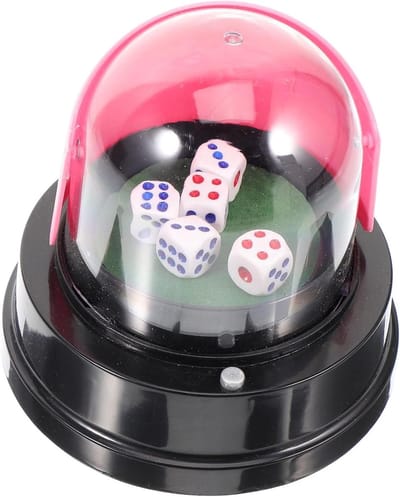 Elektrische Dobbelbeker - Dobbelstenen Shaker - Spel en entertainment - Automatische roller - 10.5 cm - Willekeurig