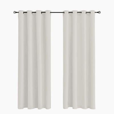 verduisteringsgordijn, gordijnen, ondoorzichtig, gordijn slaapkamer met ringen, 2 stuks (crème, 100 x 120 cm)