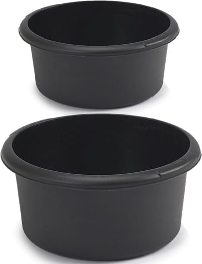 Whitefurze Afwasteil/afwasbak - 7 en 9 liter - zwart - 32 x 28 cm - 38 x 32 cm