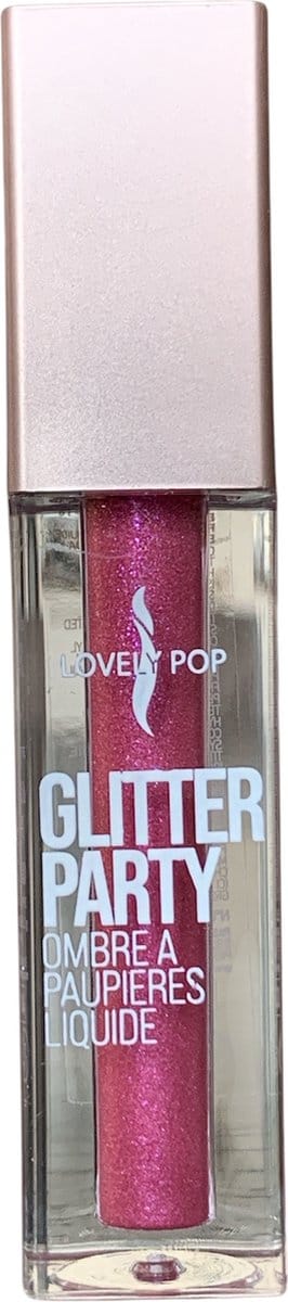 Lovely Pop Cosmetics - Glitter Party - Vloeibare Oogschaduw - Metallic - Glanzend - Glitter - Iriserend - Roze - 04 Candyfloss