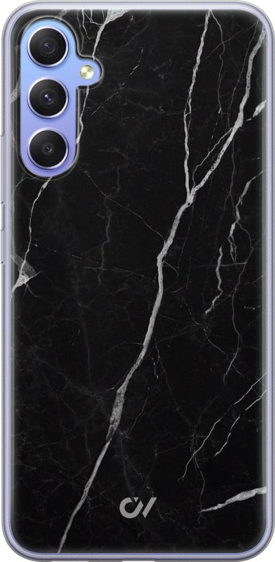Hoesje geschikt voor Samsung Galaxy A34 hoesje - Marble Noir - - Zwart - - Casevibes