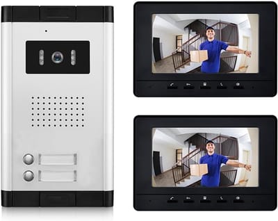 Videodeurbel Systeem - Appartement Intercom - Woning Beveiliging - Tweeweg Communicatie - 7 Inch Scherm - Zwart