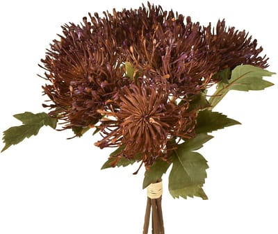 Protea kunstspeldenkussen Leucospermum paars 30cm 6 stuks, 6 Stück
