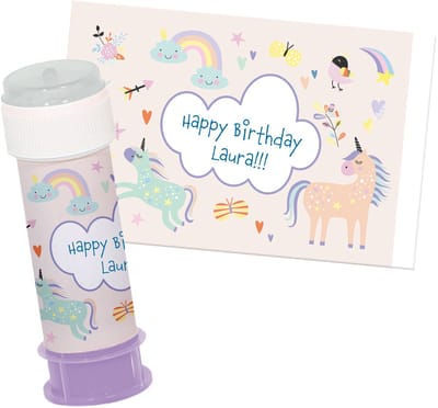 Bellenblaas Sticker Unicorns & Rainbows - 6 stuks
