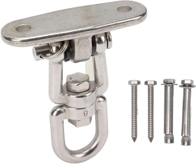 Hangmat Ophangset - Schommelhaak Set - Buiten Ontspannen - 360 Graden Rotatie - 13D x 10W x 4H cm - Zilver