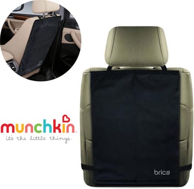Munchkin Autostoelbeschermer - De luxe kick mats - 2 voorstoelbeschermers - 41,5 cm x 56 cm - Zwart - Voorkomt verschuiven