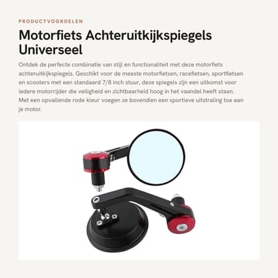 Dailygoods- Achteruitkijkspiegels Universeel - Ronde Spiegels - 7/8 Inch Stuur - Antivibratie - Niet-verblindend - Verstelbare Hoek - Motorfiets Spiegels