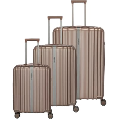 travelite Paros 4W Trolley L / M / S Cappuccino Lichtbruin 76cm