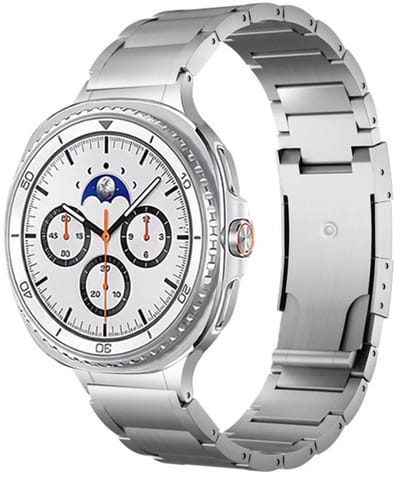 Stalen bandje - RVS - luxe schakelband - geschikt voor Samsung Galaxy Watch 8 (40mm) / Galaxy Watch 8 (44mm) / Galaxy Watch 8 Classic - vlindersluiting - zilver