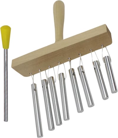 Tafelwindspel - Percussie Instrument - Muziek Leren - Acht Tonen - 26x18x5 cm - Houtkleurig