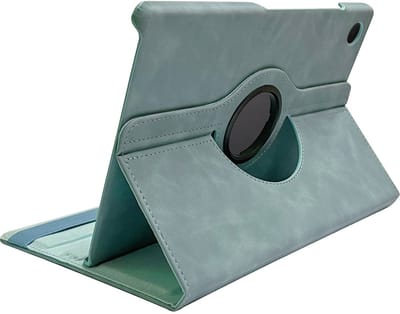 CaseBoutique Bookcase hoesje geschikt voor Samsung Galaxy Tab S10 FE+ - Aqua - Kunstleer - Draaibare Standaard in Landscape en Portrait
