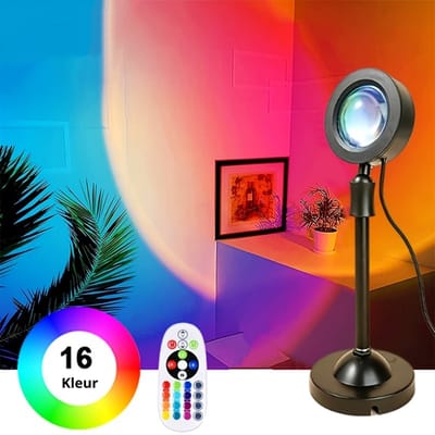Bovista Sunset Lamp - Projection Lamp - Projector - Zonsondergang - RGB - Zon Lamp - Golden Hour lamp - Tiktok
